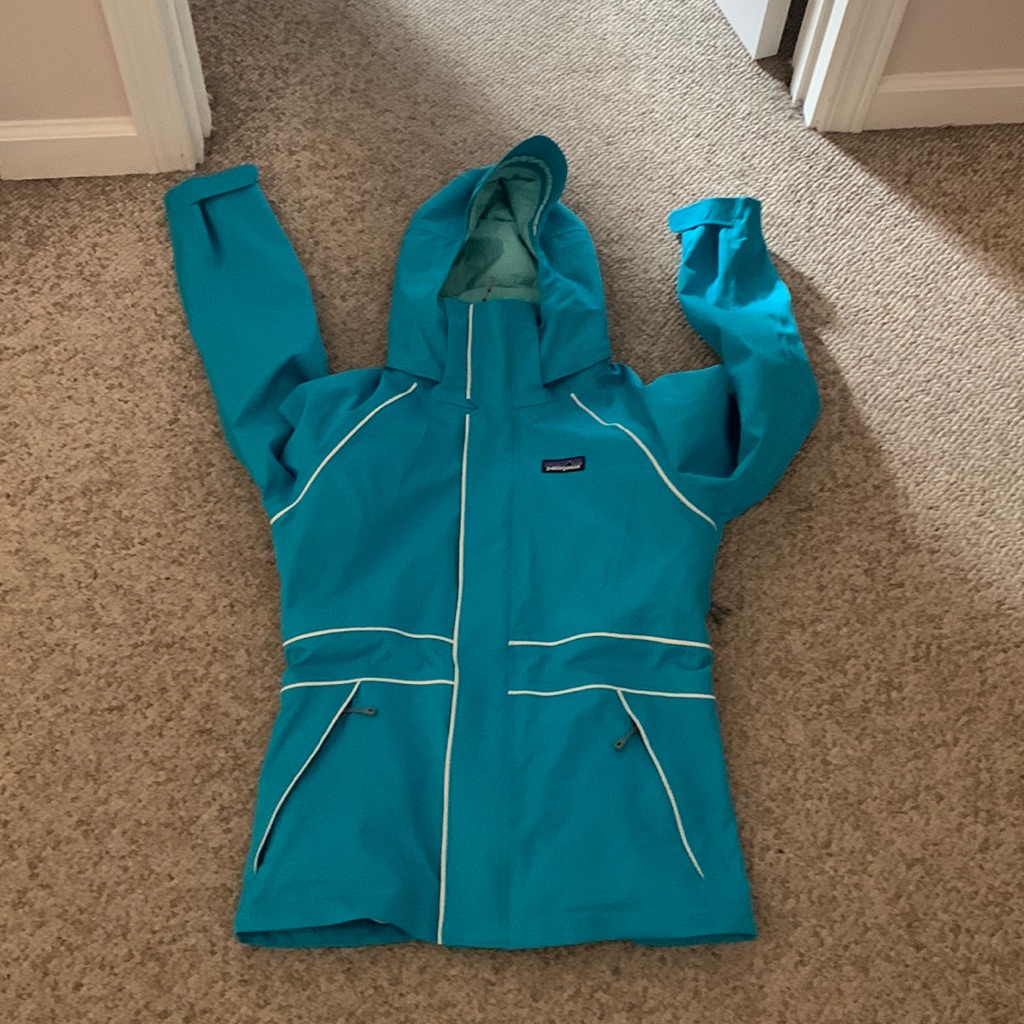 Patagonia Turquoise & White H2no Warm Jacket Sz Xs
